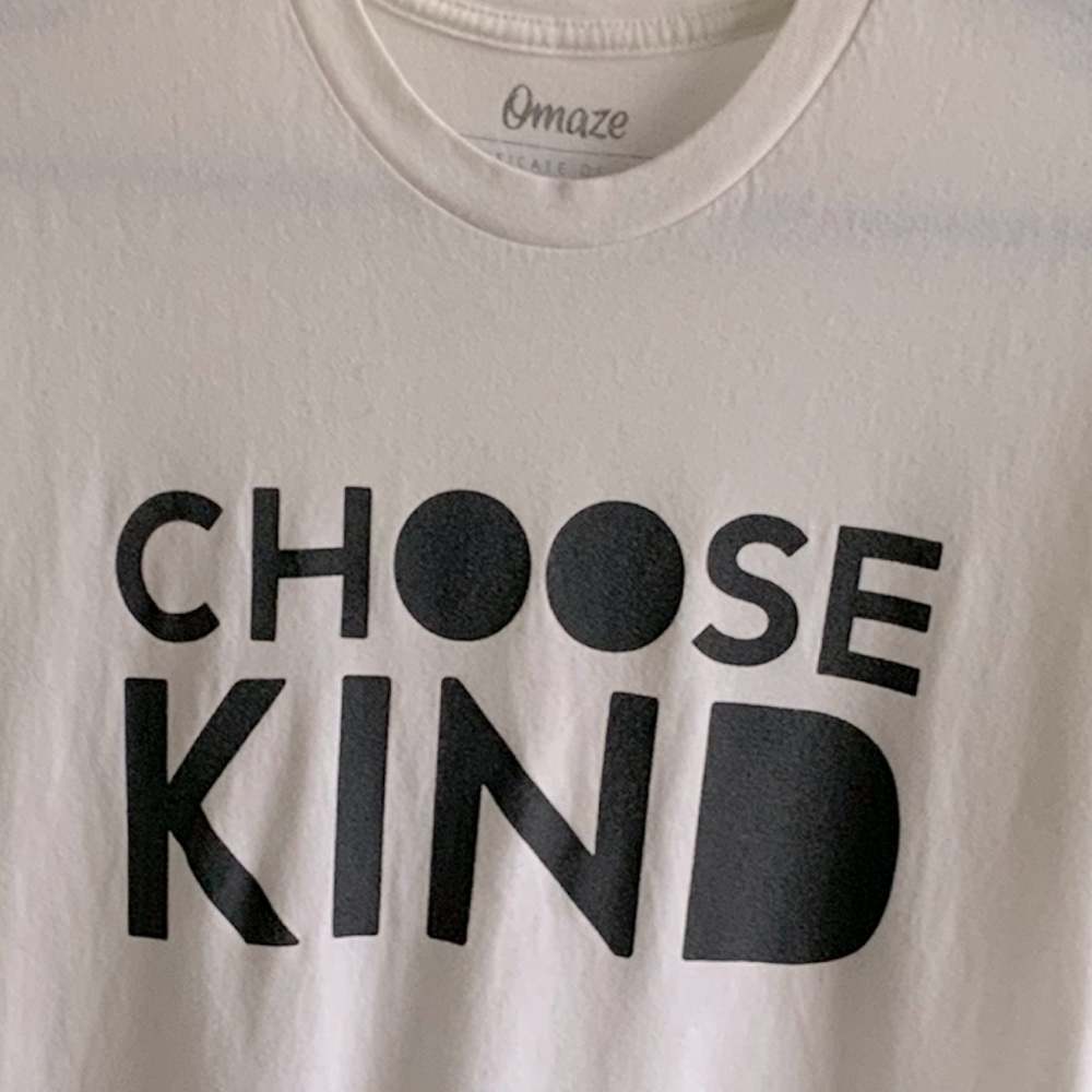 OMAZE: Choose Kind white and black short sleeve shirt